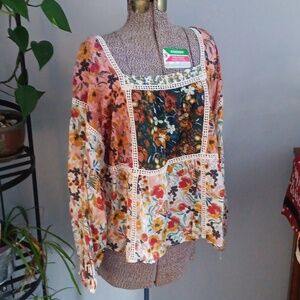 Anthropologie Multicolor Floral Blouse
